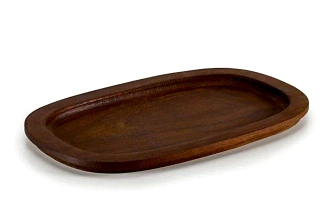 Oval Kalın Ahşap Tepsi / Iroko / 0248