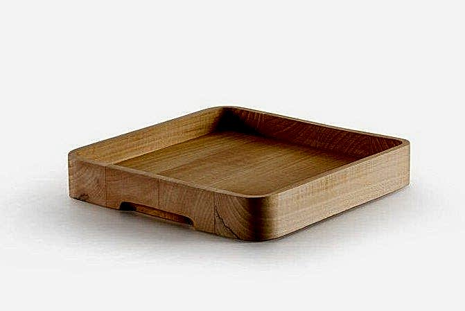 Yüksek Kenarlı Ahşap Kare Tepsi / Ihlamur / 3276