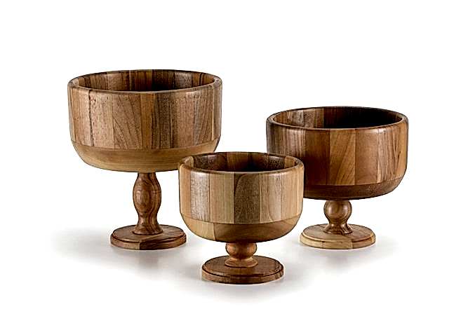 Büyük Boy Ayaklı Kase / Ceviz / 3066